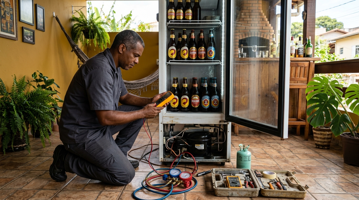 Conserto de placa eletrônica de cervejeira em Limeira‑SP